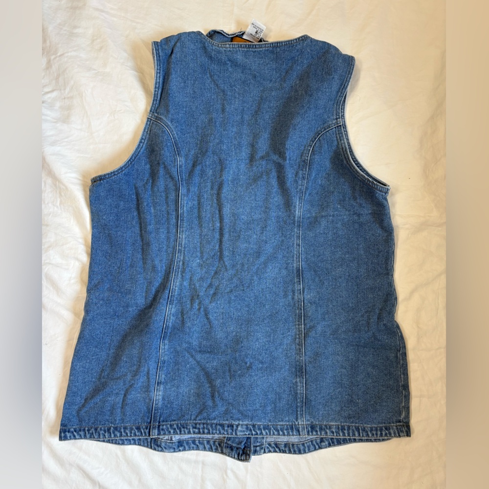 Vintage Baccini Denim Vest | Cottagecore Prairie Layer | Size 2X | Cotton | - Picture 4 of 5